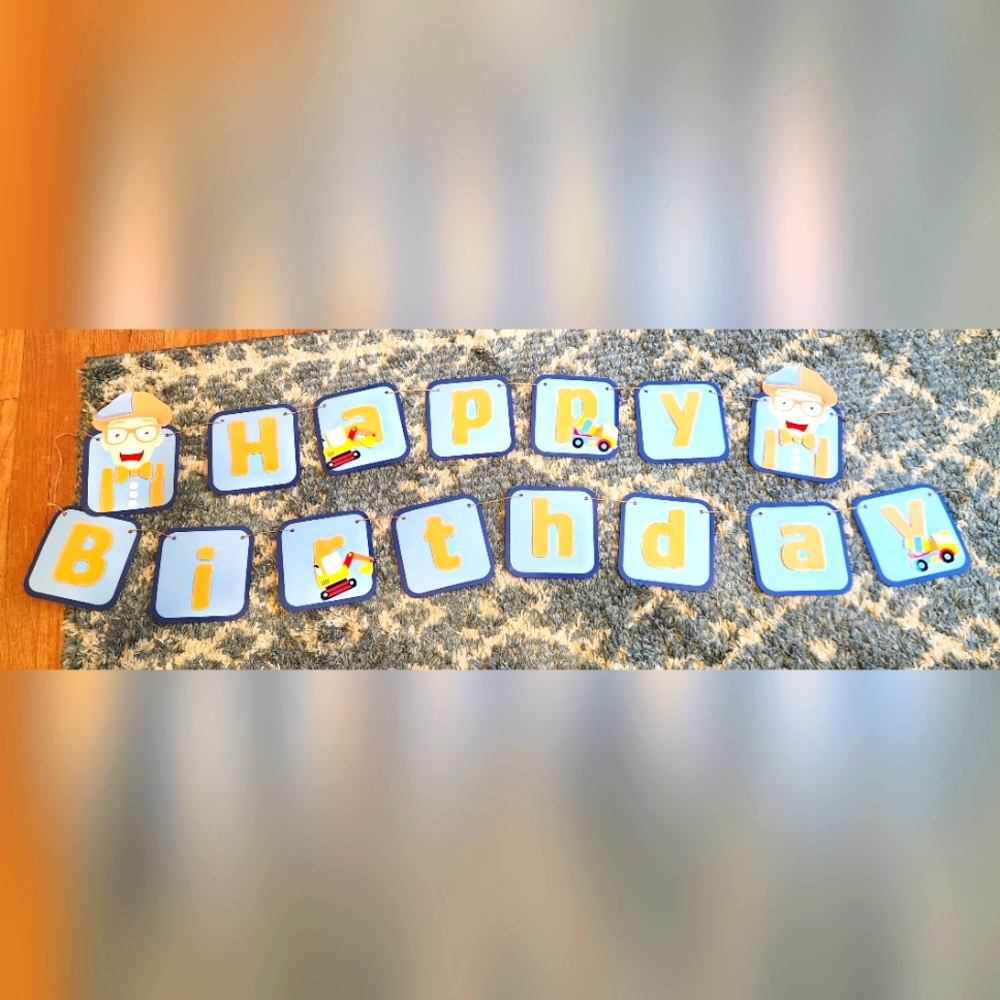 Blippi Happy Birthday Banner Set